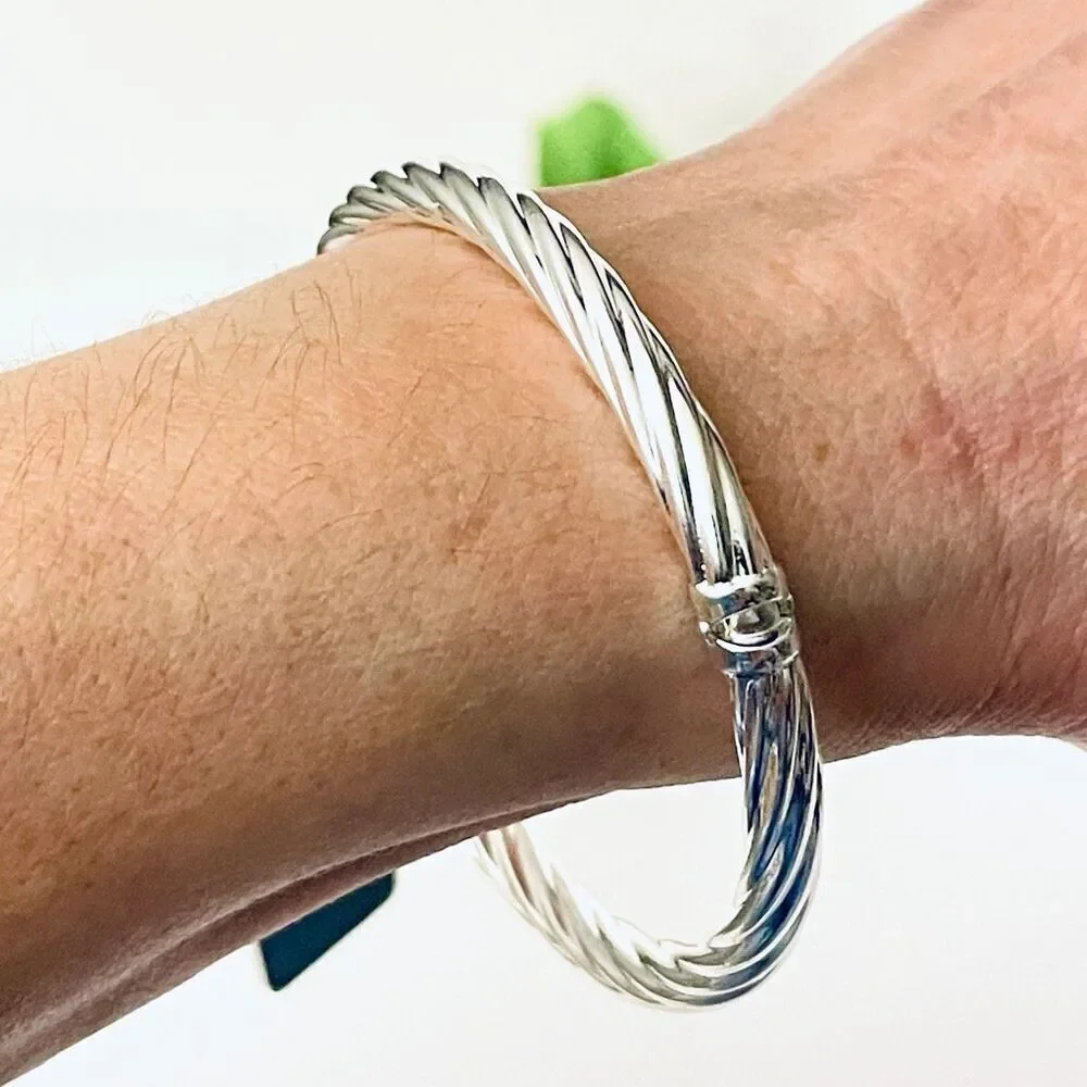 NWT Mia Fiore Made in Italy 925 Sterling Silver Plated Bronze Bangle Bracelet